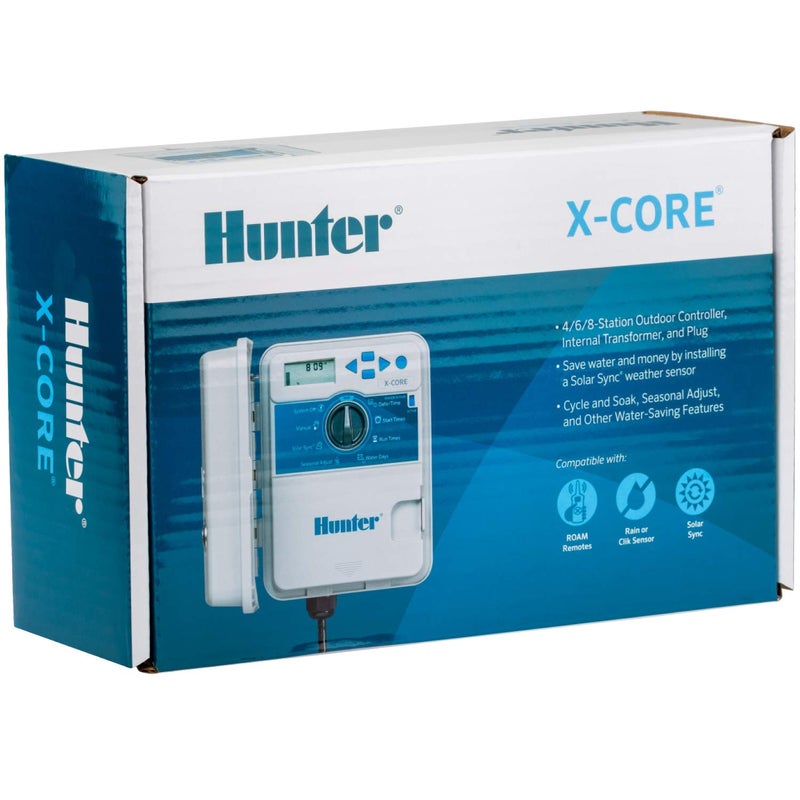 HUNTER مؤقت رشاشات هانتر XC800 X-Core 8 مناطق خارجي/داخلي، جهاز تحكم في الري مقاوم للعوامل الجوية للحدائق والعشب، سقي تلقائي قابل للبرمجة، سهل التركيب - Image 5